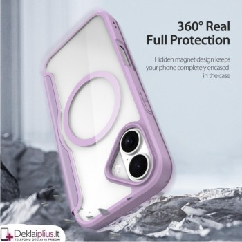 Dux Ducis Skin X Pro dirbtinos odos violetinis dėklas su magsafe (Apple Iphone 17)
